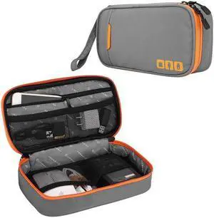 Multi-functional Headphone Charger Data Cable Storage Bag Portable Power Pack, Size: S, 24 x 12 x 5cm (Grey)