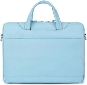 For 13.3-14 inch Laptop Multi-function Laptop Single Shoulder Bag Handbag (Light Blue) Black