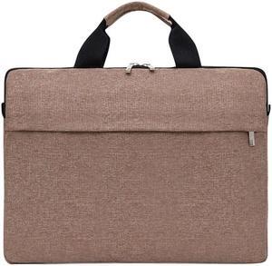 Portable Notebook Bag Multifunctional Waterproof and Wear-Resistant Single Shoulder Computer Bag, Size: 14 inch (Brown)