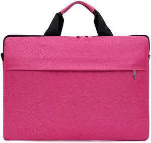 Portable Notebook Bag Multifunctional Waterproof and Wear-Resistant Single Shoulder Computer Bag, Size: 14 inch (Pink)