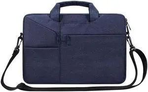 ST02S Waterproof Tear Resistance Hidden Portable Strap One-shoulder Handbag for 15.6 inch Laptops, with Suitcase Belt (Navy Blue) Black