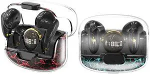 TWS Wireless Bluetooth Headset In-ear Space Capsule Gaming Headset Space Capsule Black (Transparent Black)
