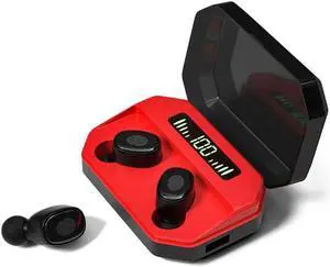 M8 Bluetooth 5.0 TWS Touch Digital Display True Wireless Bluetooth Earphone with Charging Box (Red)
