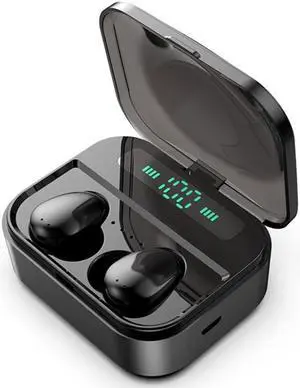 X7 TWS V5.0 Binaural Wireless Stereo Bluetooth Headset with Charging Case and Digital Display (Black)