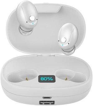 T5S TWS Bluetooth5.0 Earphone Large Capacity Power Bank Smart LED Display Binaural Wireless Hi-fi Headset (White)