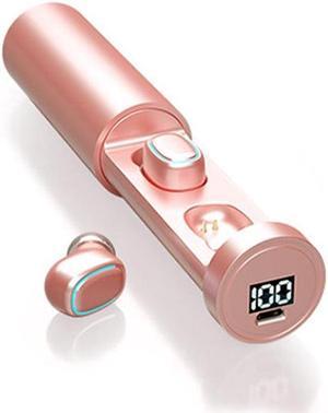 C1 Bluetooth 5.0 TWS Circular Chimney Touch Digital Display True Wireless Bluetooth Earphone with Charging Box (Pink)