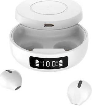 X6WS Mini Noise Reduction Digital Display TWS Wireless Bluetooth Earphone (White)