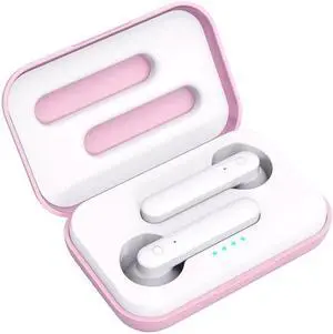 X26 TWS  Bluetooth 5.0 Wireless Touch Bluetooth Earphone with Magnetic Attraction Charging Box, Support Voice Assistant & Call (Pink)