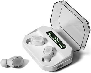 M8 Bluetooth 5.0 TWS Touch Digital Display True Wireless Bluetooth Earphone with Charging Box (White)