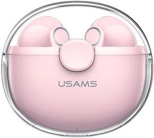 USAMS BU12 TWS Half In-Ear Bluetooth 5.1 Wireless Earphones (Pink)