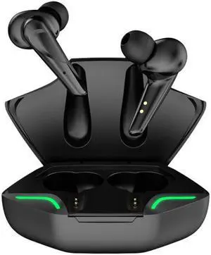 TWS-G11 Bluetooth 5.0 Low Latency TWS Stereo Gaming Earphone with Cool LED(Black) (Black)