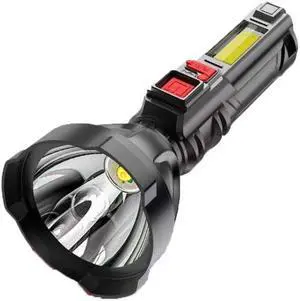 Plastic Flashlight COB Work Light Long Shot USB Strong Light Flashlight