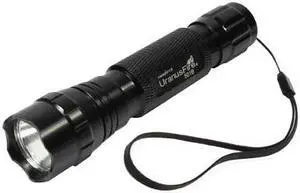 Uranus Fire 501B Portable Flashlight, 1 LED, White Light, with Hand Strap (Black)