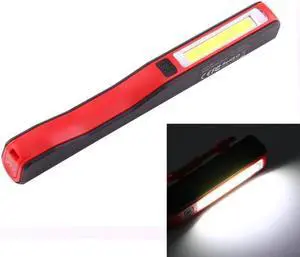 100LM High Brightness Pen Shape Work Light / Flashlight, White Light , COB LED 2-Modes with 90 Degree Rotatable Magnetic Pen Clip (Red)