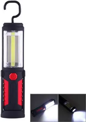 PR5W-1 5W COB+1W F8 IP43 Waterproof White Light LED Torch Work Light , 400 LM Multi-function USB Charging Portable Emergency Work Stand Light with Magnetic & 360 Degrees Swivel Hook (Red)