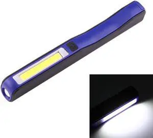 100LM High Brightness Pen Shape Work Light / Flashlight, White Light , COB LED 2-Modes with 90 Degree Rotatable Magnetic Pen Clip (Blue) Black