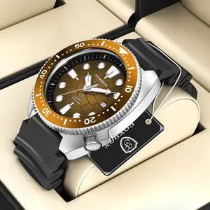 FOXBOX FB0025 Alloy Calendar Watch Luminous Waterproof Rotatable Quartz Watch (Brown)