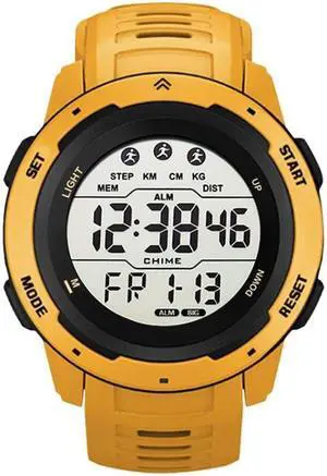SYNOKE 9811 Luminous Large Screen Outdoor Running Student Watch (Yellow)
