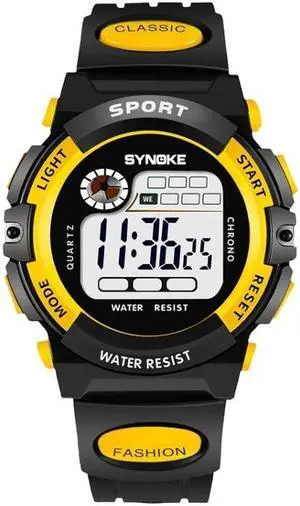 SYNOKE 99269 Children Sports Waterproof Digital Watch, Colour: Large (Yellow) Large (Yellow)