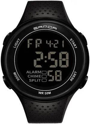 SANDA 375 Watch For Male Students Simple Casual Electronic Watch Sports Waterproof Luminous Watch (Black)