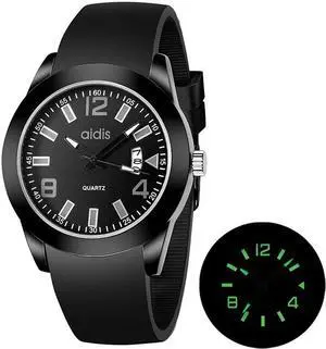 addies MY-1601 Luminous Version Silicone Watchstrap Quartz Watch, Support Calendar (Gray)