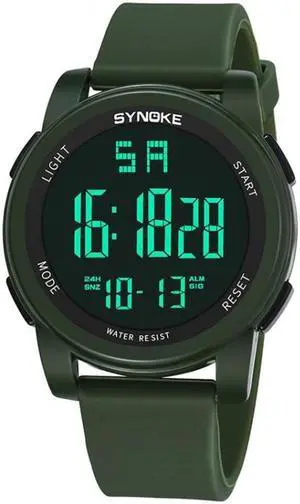 SYNOKE 9002 Men Outdoor Waterproof Sports Watch Multifunctional Luminous Digital Watch (Army Green)