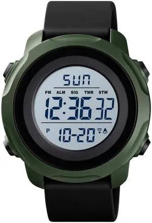 Skmei 1540 Fashion Outdoor Sports Large Dial Student Watch Multi Function Waterproof Mens Electronic Watch (Green)