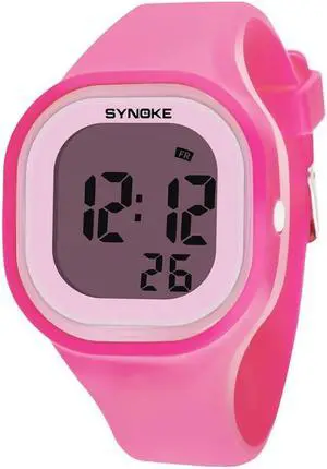 SYNOKE 66896 Multifunctional Detachable Waterproof Luminous Student Watch (Pink)