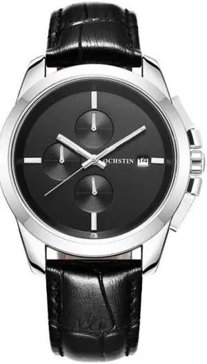 OCHSTIN 6059D Pilot Series Multifunctional Quartz Luminous Men Watch (Silver Black)