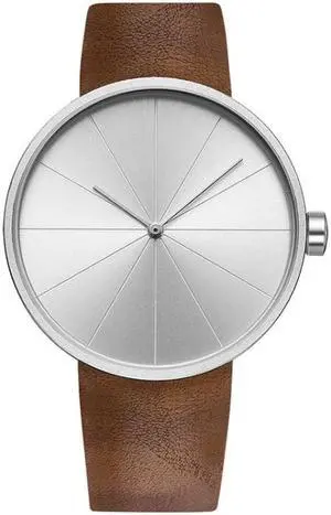 YAZOLE 520 Simple Dial Waterproof Quartz Movement Watch (Silver+Brown)