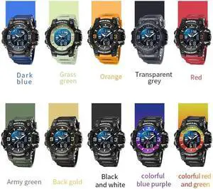 SMAEL 8049 Waterproof Sports Watch Men Multi-function Night Light Electronic Watch (Grass Green)