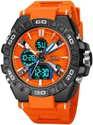 STRYVE S8026 Sports Colorful Night Light Electronic Waterproof Watch Multifunctional Student Watch (Orange)