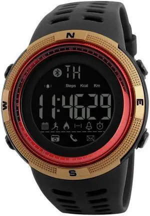 SKMEI 1250 Men Outdoor Waterproof Sports Digital Watch Multi-Function Watch (Gold/Red)