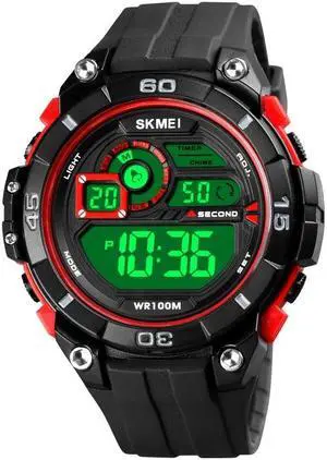 SKMEI 1756 Dual Time Countdown Alarm Clock Men Sports Luminous Electronic Watch (Red)