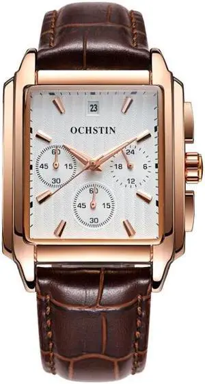 OCHSTIN 6063A Augustine Celebrity Series Multifunctional Quartz Luminous Men Watch OCHSTIN 6063A (Rose Gold Coffee)