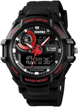 SKMEI 1357 Mens Multifunctional Sports Digital Watch Student Waterproof Watch (Red)