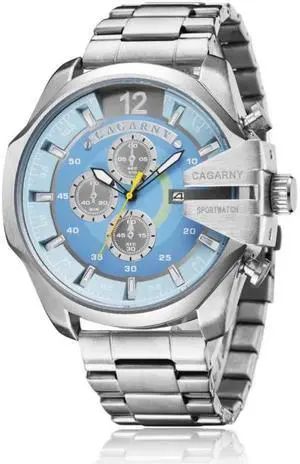 CAGARNY 6839 Fashion Waterproof Quartz Watch with Stainless Steel Band (Style 3)