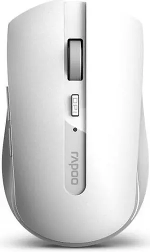 Rapoo 7200M 1600 DPI 6 Buttons 2.4GHz Wireless Bluetooth 4.0 Multi-modes Mouse Notebook Office Mute Mouse (White)