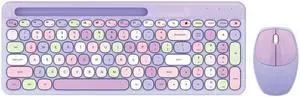 MOFii 888 2.4G Wireless Keyboard Mouse Set with Tablet Phone Slot (Purple)