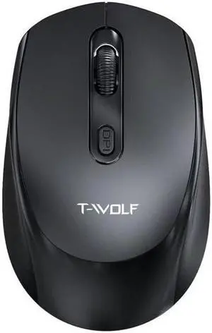 T-WOLF Q4 3 Keys 2.4GHz Wireless Mouse Desktop Computer Notebook Game Mouse (Black)