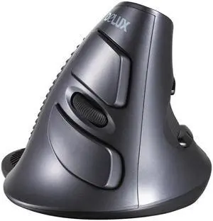 DELUX M618 6-Keys Vertical Snail Ergonomic Wireless Mouse Wireless (Black)