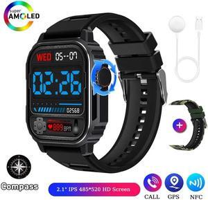 Military Outdoor Smart Watch Men Women AMOLED Screen Compass Siri Voice NFC GPS Sports Track Bluetooth Call Smartwatch