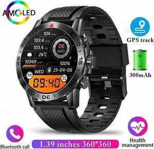Men's Outdoor Military Sports Fitness Bluetooth Call Smartwatch IP67 Waterproof Voice Assistant Health Monitoring Smart Watch