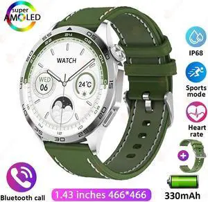 Bluetooth Call Men Smart Watch Men AMOLED HD Screen  GPS Sport Fitness Watches 1.43 inch With Compass IP68 Waterproof Smartwatch