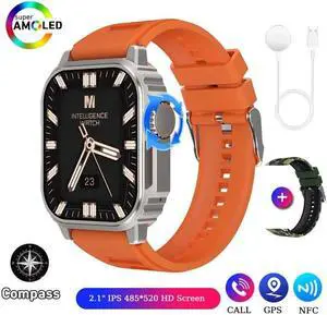 Military Outdoor Smart Watch Men Women AMOLED Screen Compass Siri Voice NFC GPS Sports Track Bluetooth Call Smartwatch