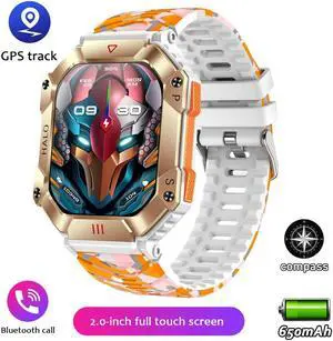 GPS Military Outdoor Smart Watch 2.0 inch 650 mAh Large Battery Watch GPS Motion Track Compass Bluetooth Call Smartwatch Men