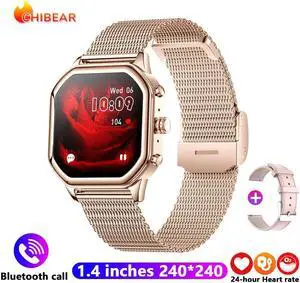 Fashion Women Smartwatch Bluetooth Call 1.4" HD Small Screen Waterproof Watch Heart Rate Monitoring Ladies Smart Watch