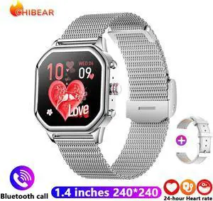 Fashion Women Smartwatch Bluetooth Call 1.4" HD Small Screen Waterproof Watch Heart Rate Monitoring Ladies Smart Watch