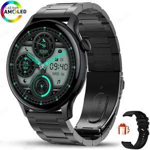 Ladies Smartwatch 466*466 AMOLED Screen Moment Display Time Bluetooth Call Watches NFC Men IP68 Heart Rate Smart Watch sport