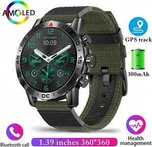 Men's Outdoor Military Sports Fitness Bluetooth Call Smartwatch IP67 Waterproof Voice Assistant Health Monitoring Smart Watch